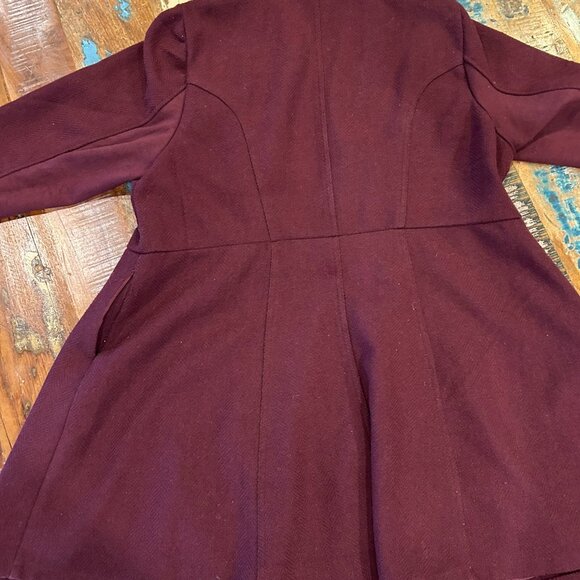 TORRID Women's Burgundy Red Military Style Coat 3 22/24 Peacoat - Picture 10 of 12